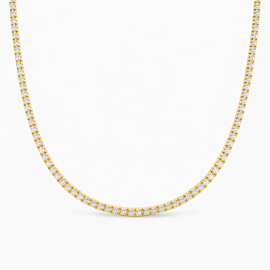 Straight 4-Prong Round Brilliant Tennis Necklace