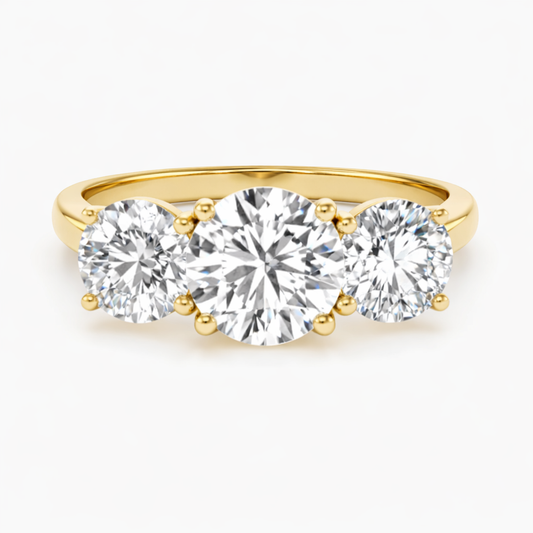3 Stone Round Brilliant Ring