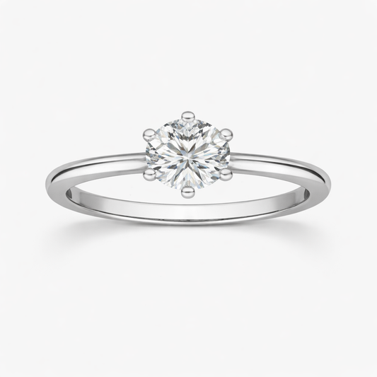 Six-Prong  Round Brilliant Solitaire Ring