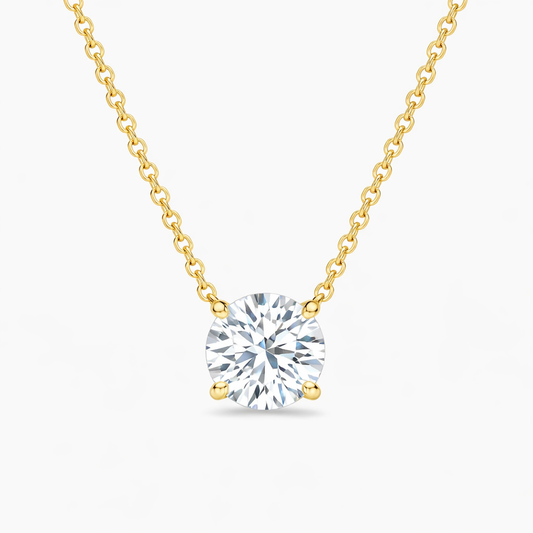 Round Brilliant Diamond Solitaire Pendant Necklace