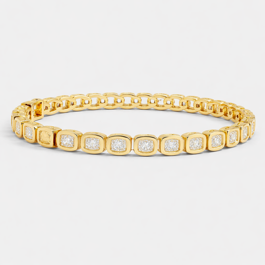 Emerald 14KY Bezel Tennis Bracelet
